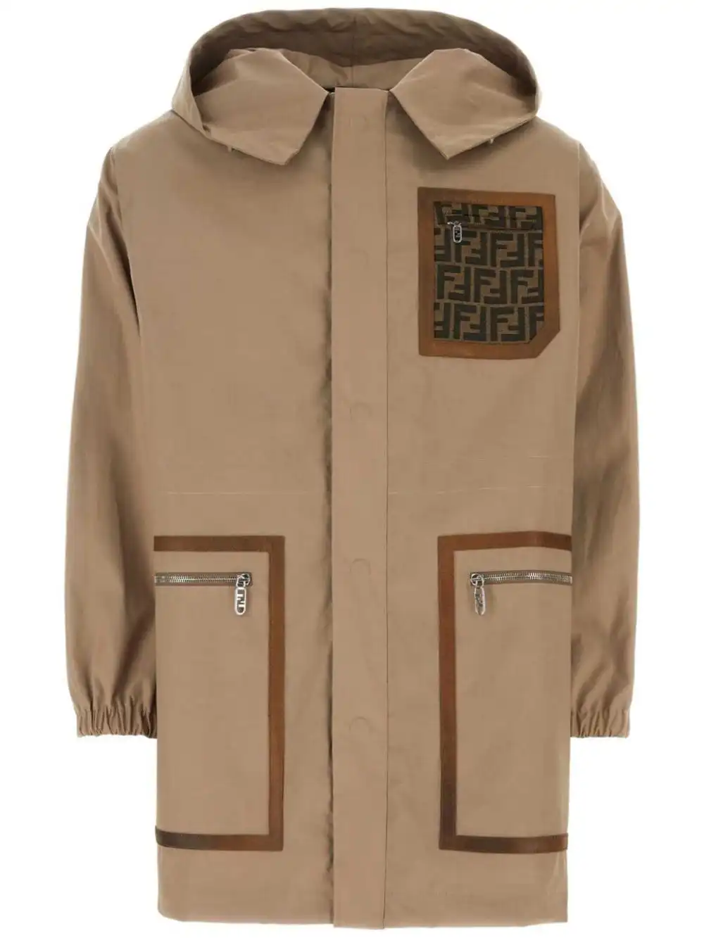 Affordable FENDI monogram-pattern print parka