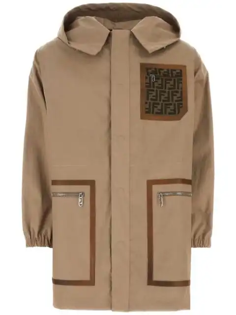 FENDI monogram-pattern print parka