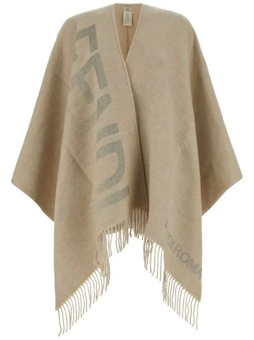 Affordable FENDI fringed detailed poncho