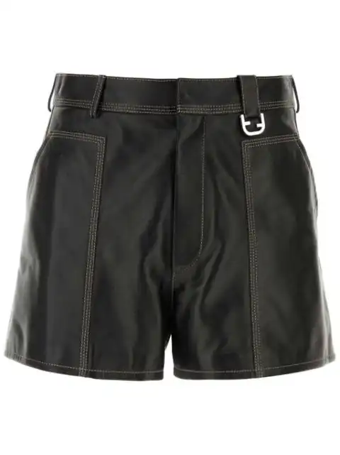 FENDI logo-plaque leather shorts