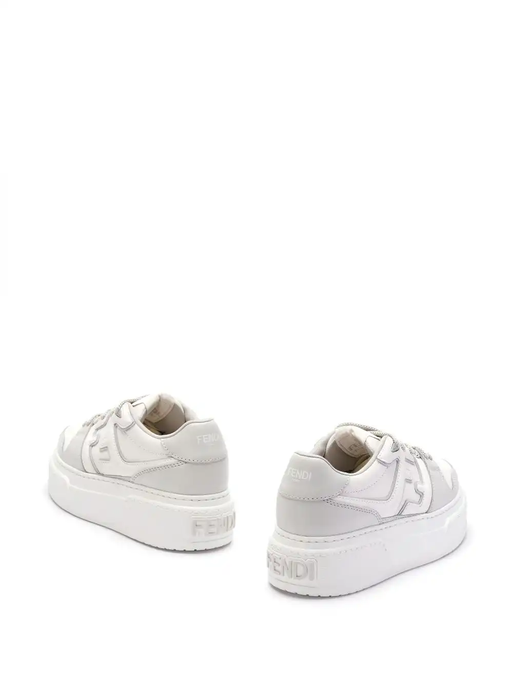 Affordable FENDI Match leather sneakers