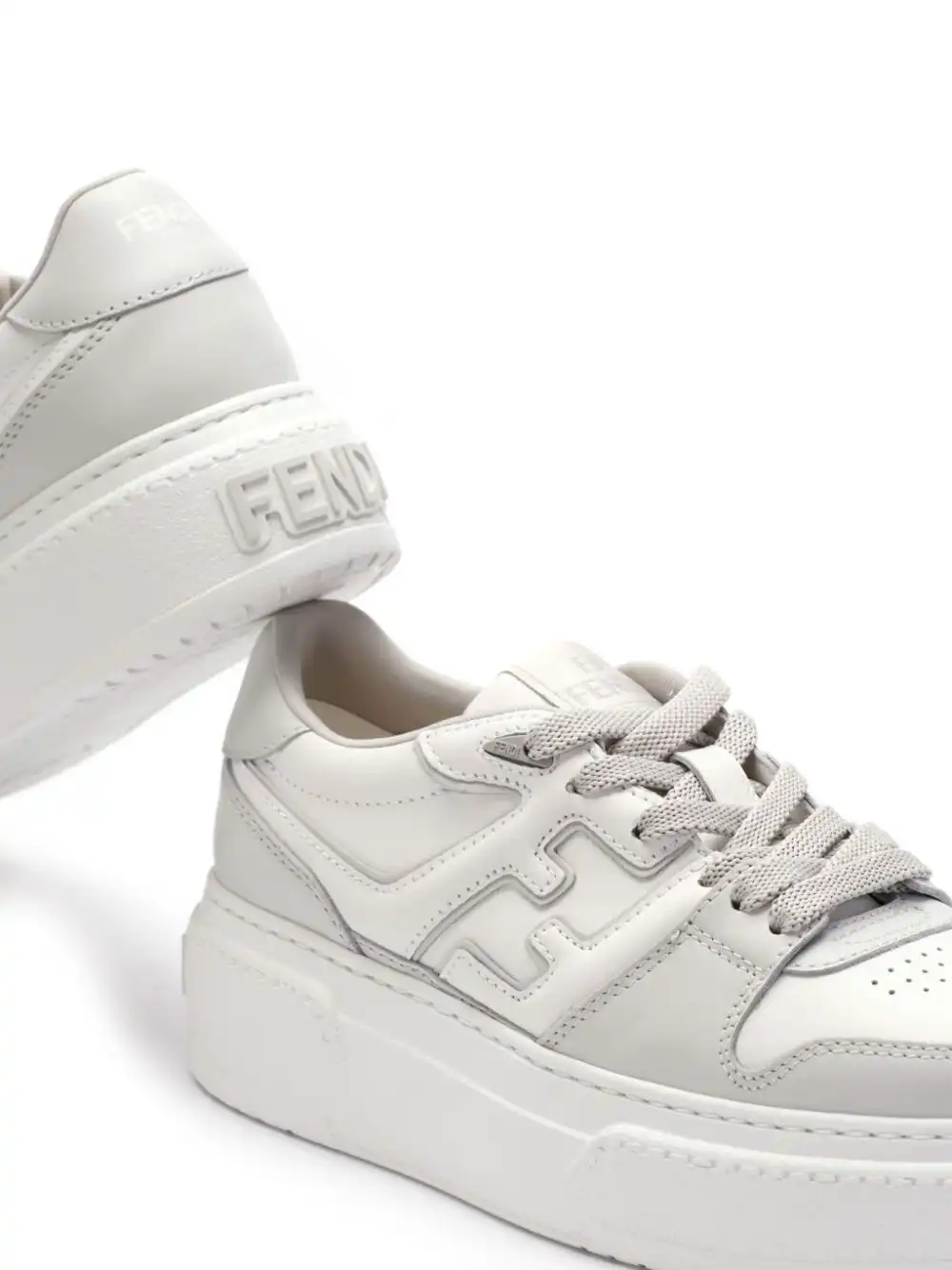 Affordable FENDI Match leather sneakers