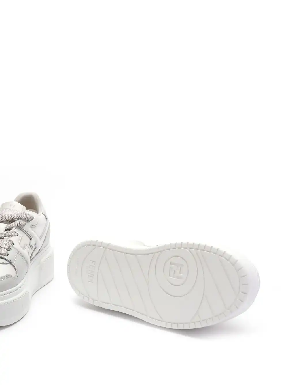 Affordable FENDI Match leather sneakers