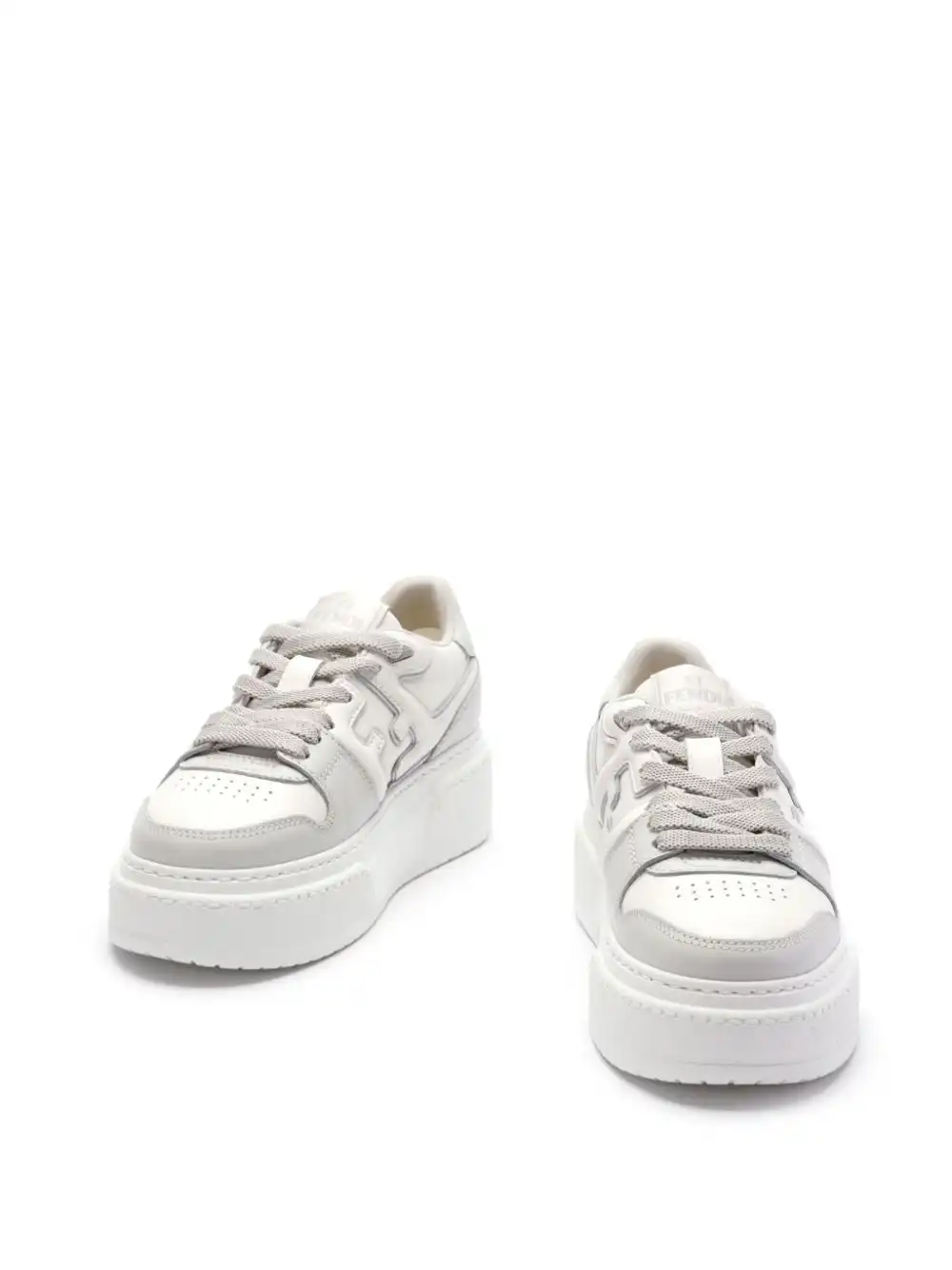 Affordable FENDI Match leather sneakers