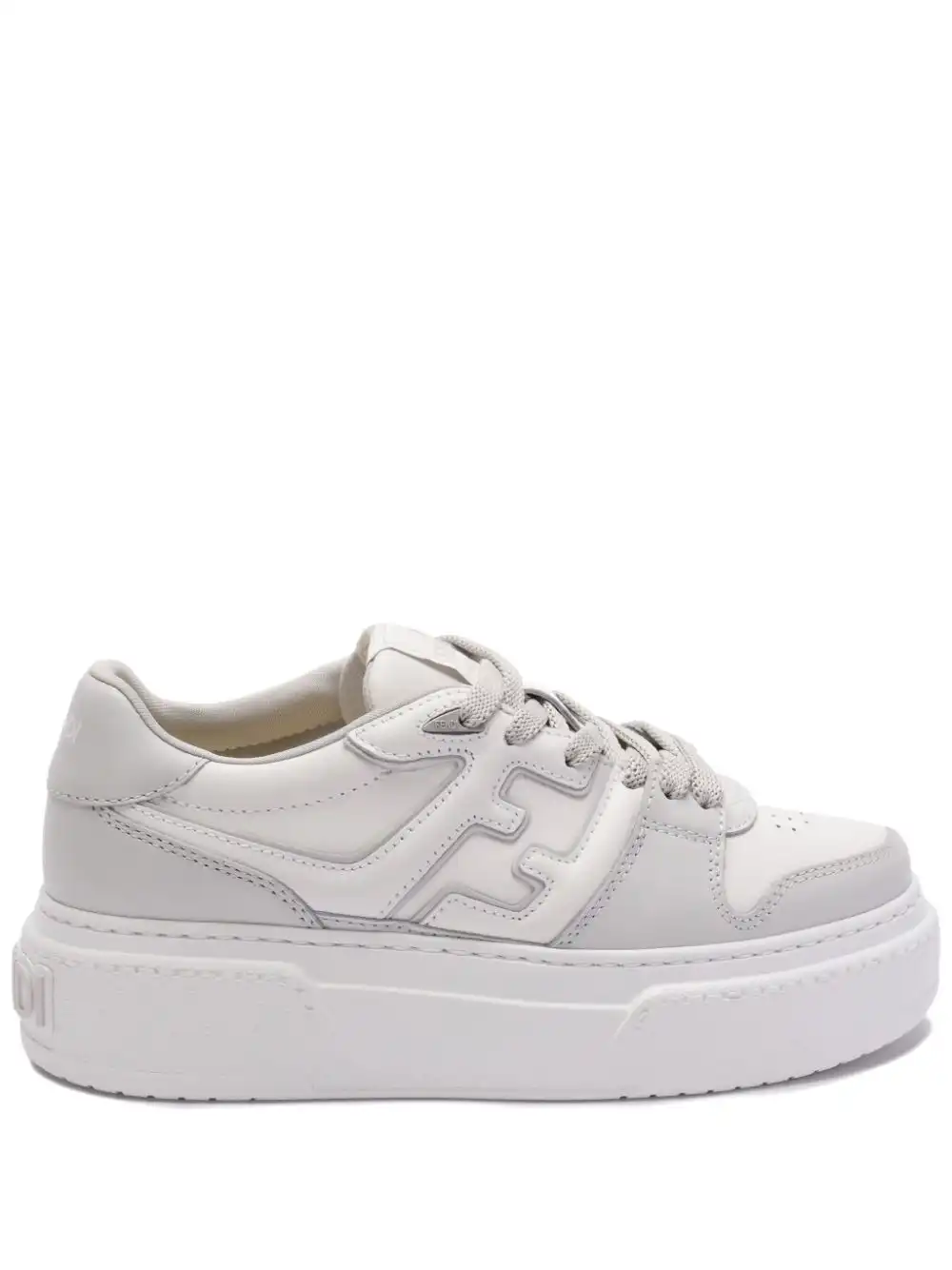 Affordable FENDI Match leather sneakers