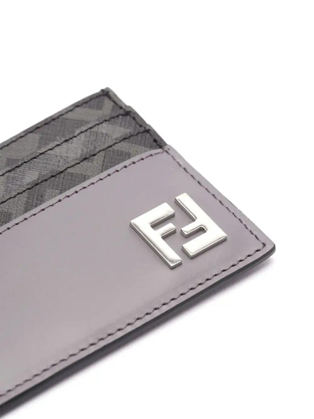 Cheap FENDI FF logo-plaque leather cardholder