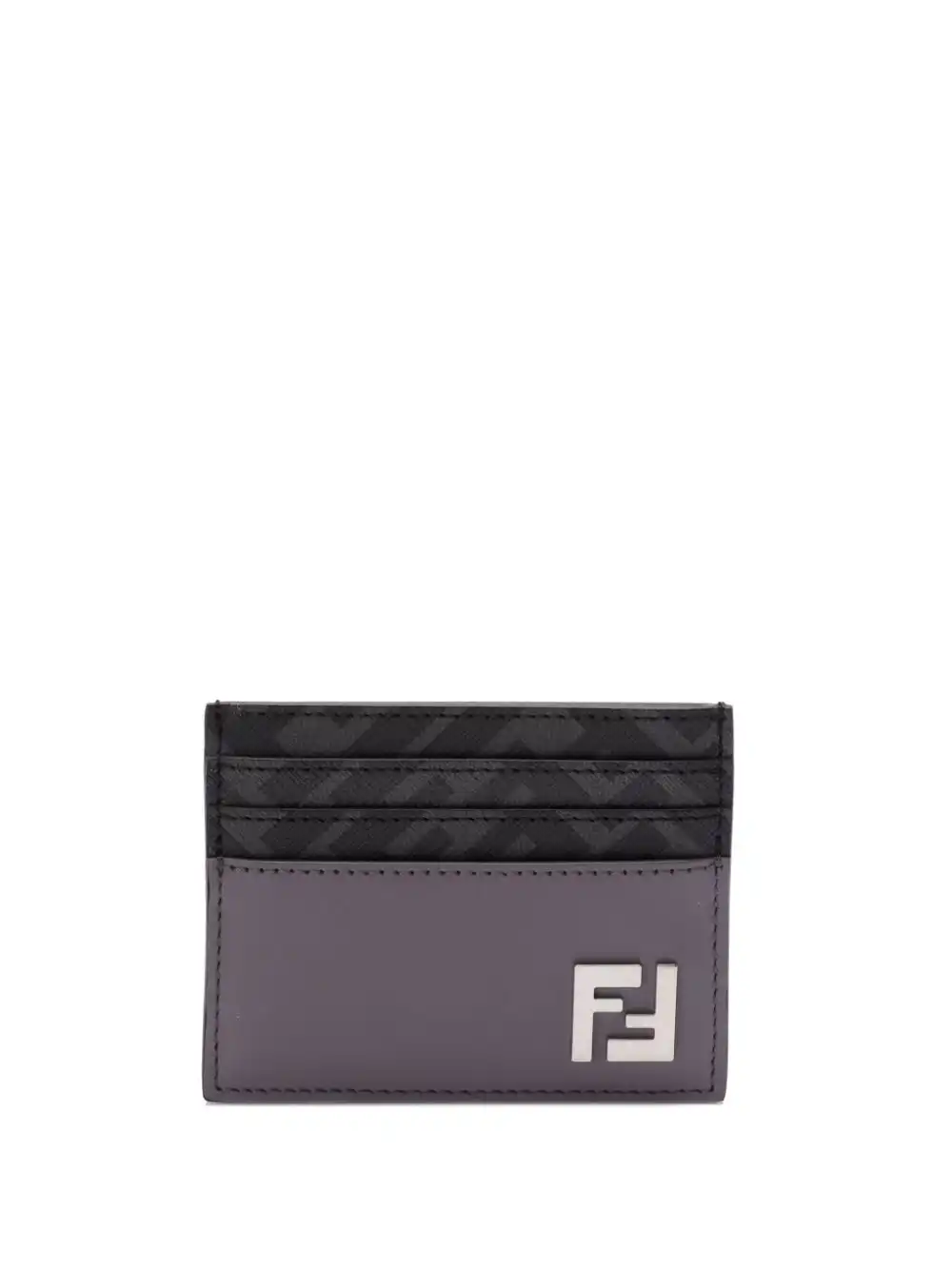 Cheap FENDI FF logo-plaque leather cardholder