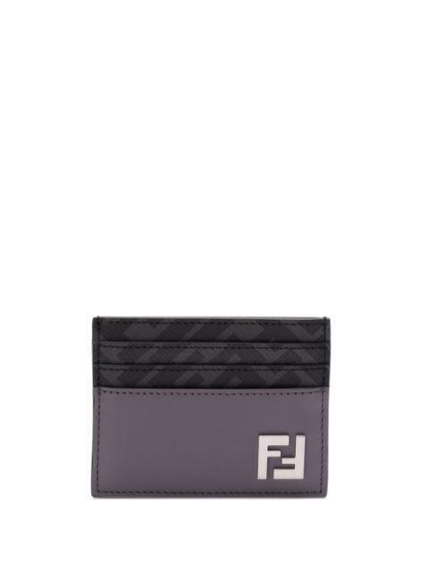 FENDI FF logo-plaque leather cardholder