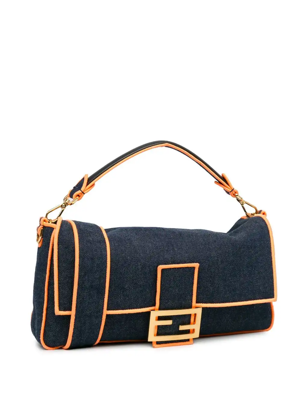 Cheap Fendi 2012-2023 Large Denim Baguette satchel