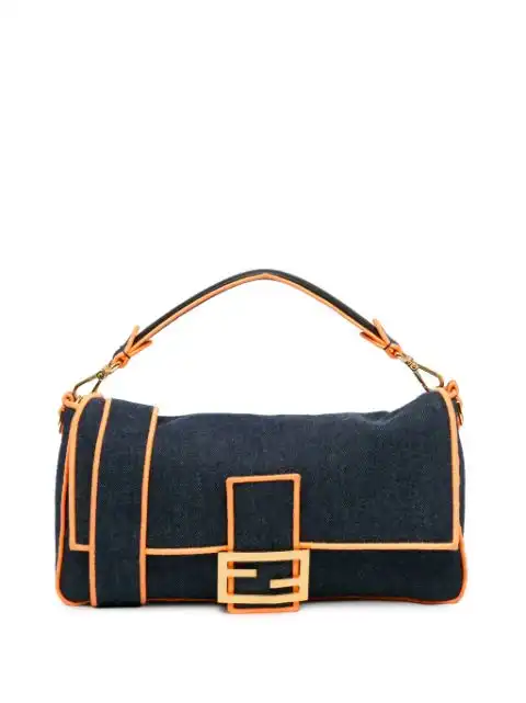 Cheap Fendi 2012-2023 Large Denim Baguette satchel