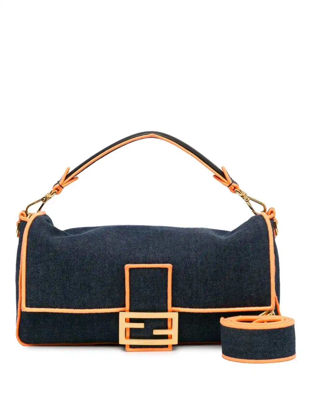 Cheap Fendi 2012-2023 Large Denim Baguette satchel