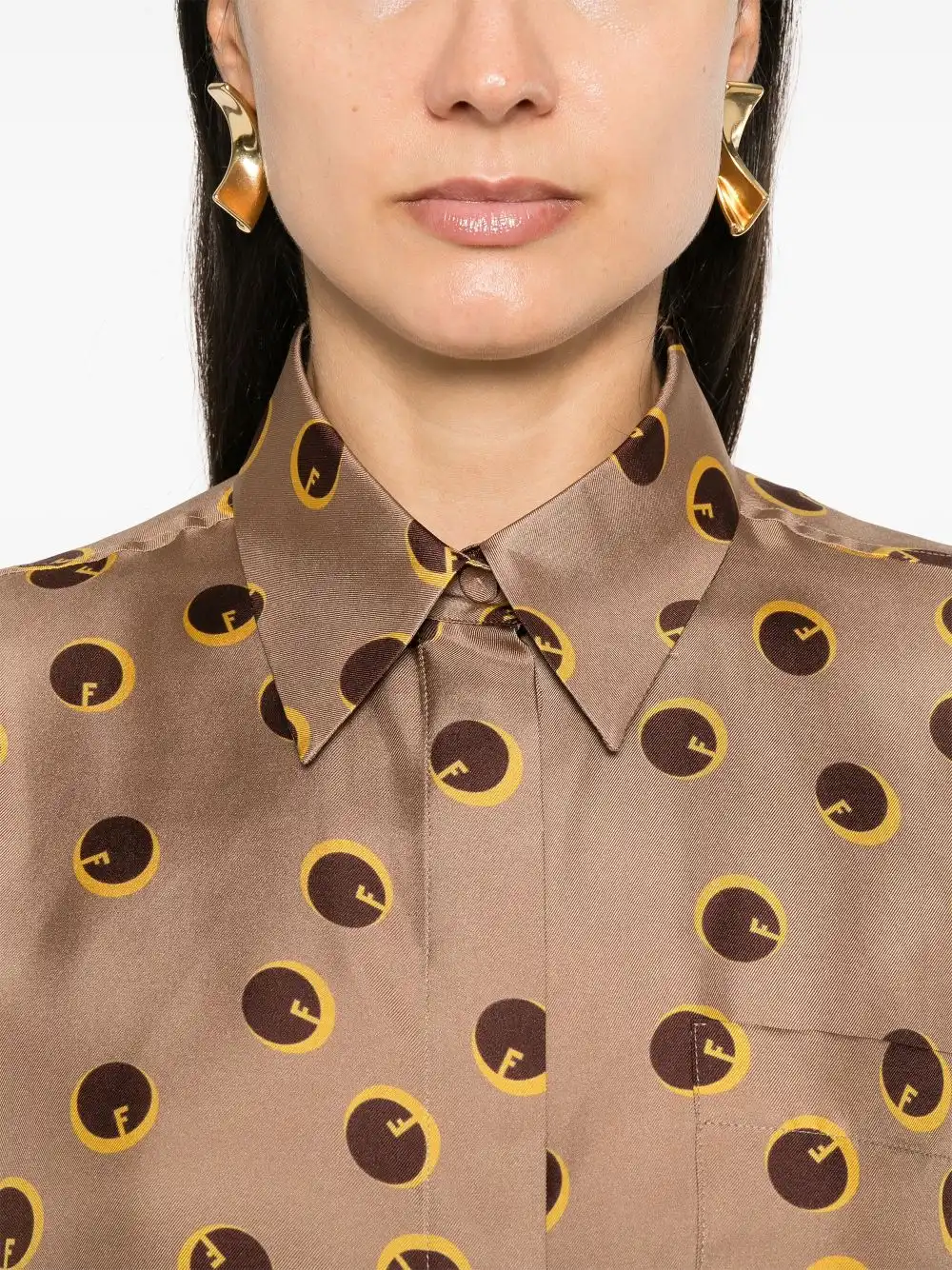 Affordable FENDI printed silk shirt