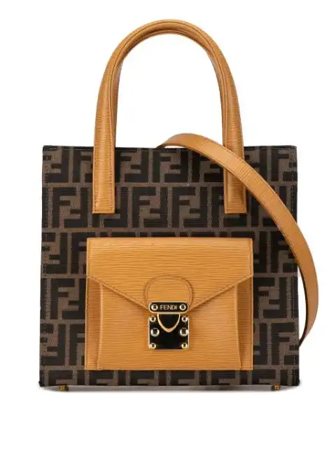 Fendi 20th Century Zucca Canvas Front Pocket Tote satchel