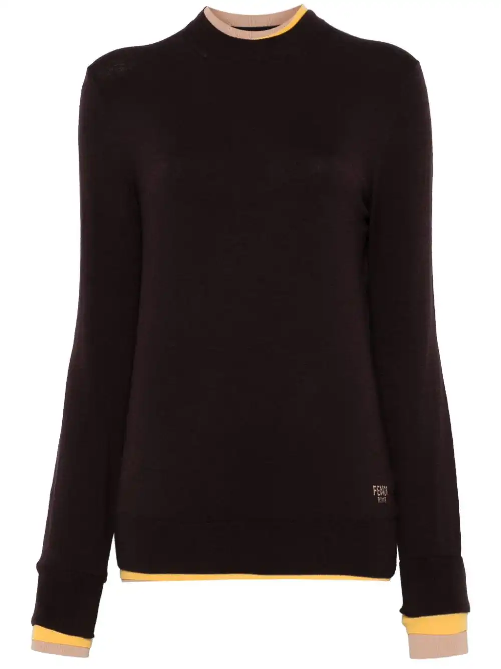 Affordable FENDI layered-trim sweater