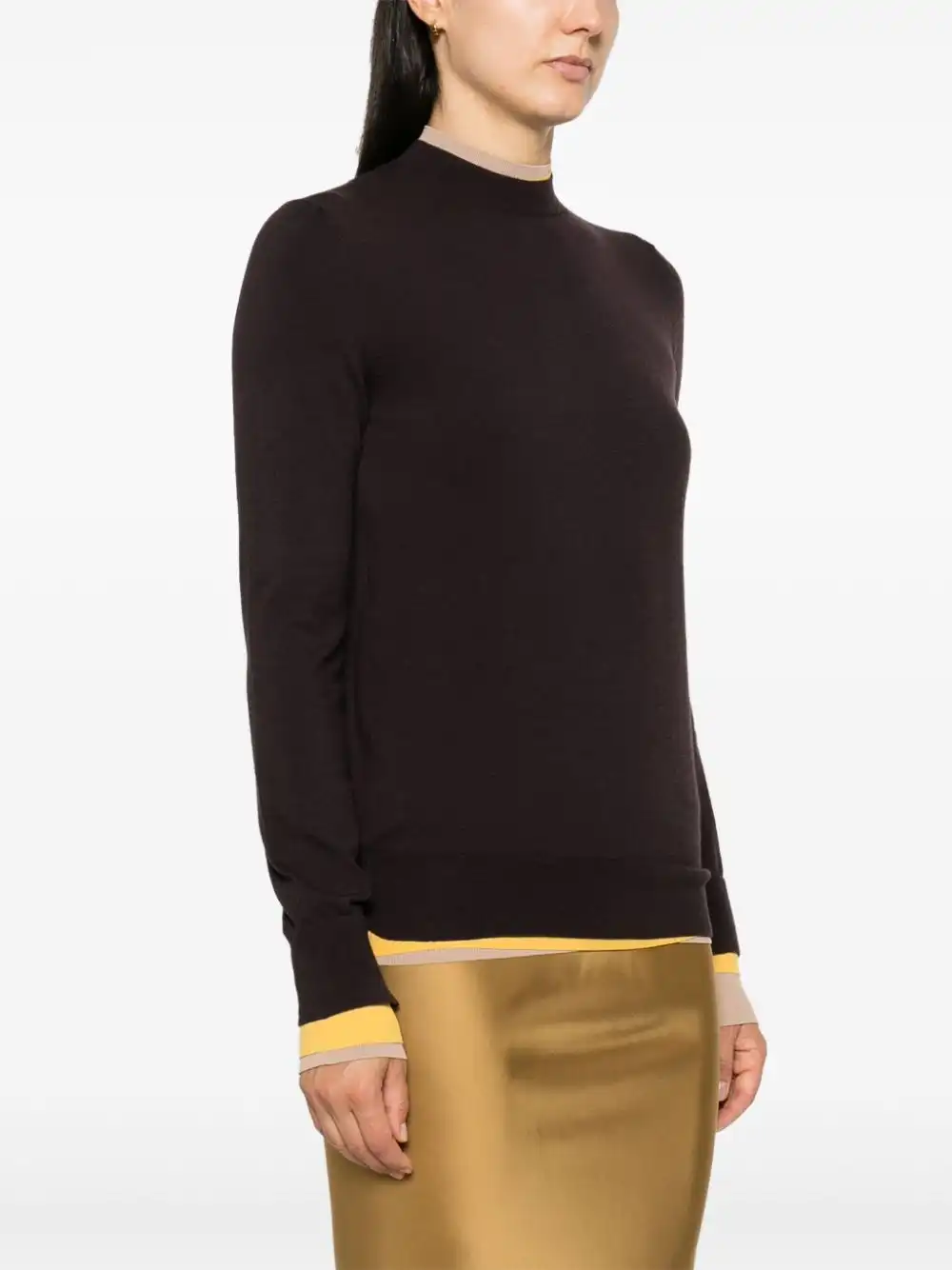 Affordable FENDI layered-trim sweater