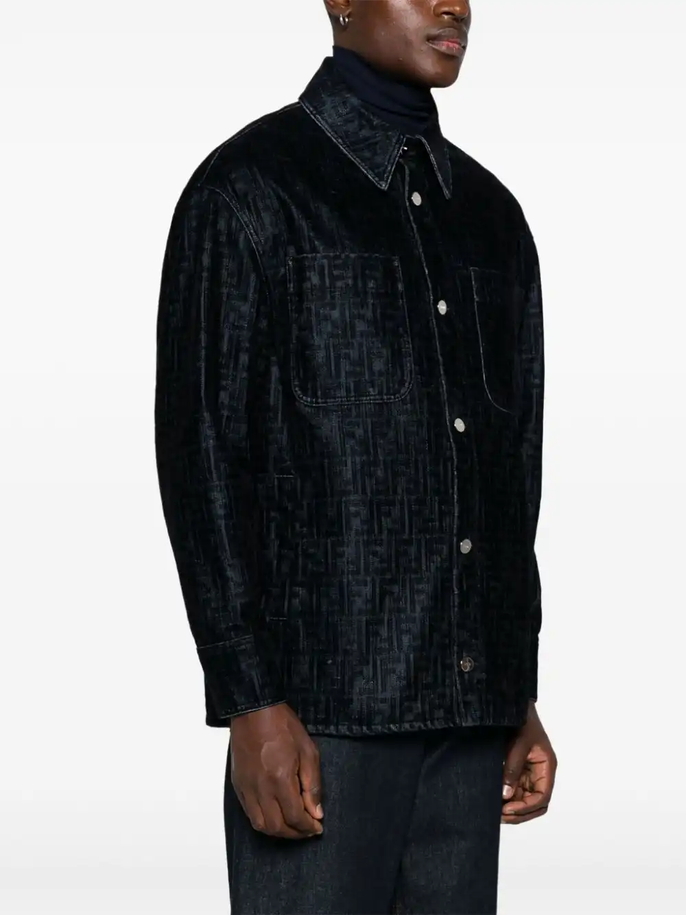 Affordable FENDI FF-flocked shirt jacket