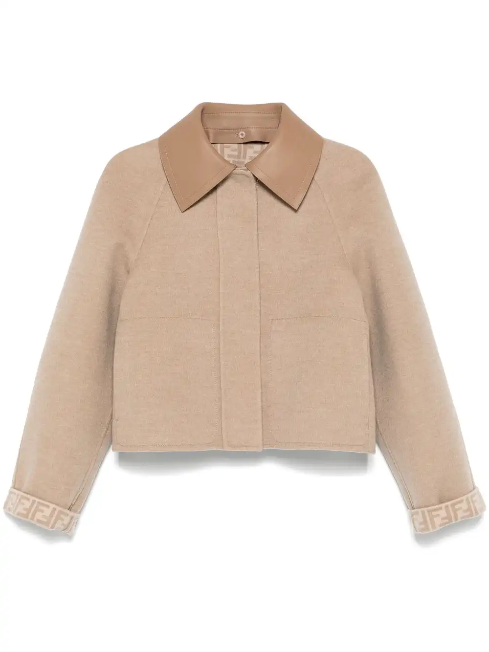 Affordable FENDI contrast-collar jacket