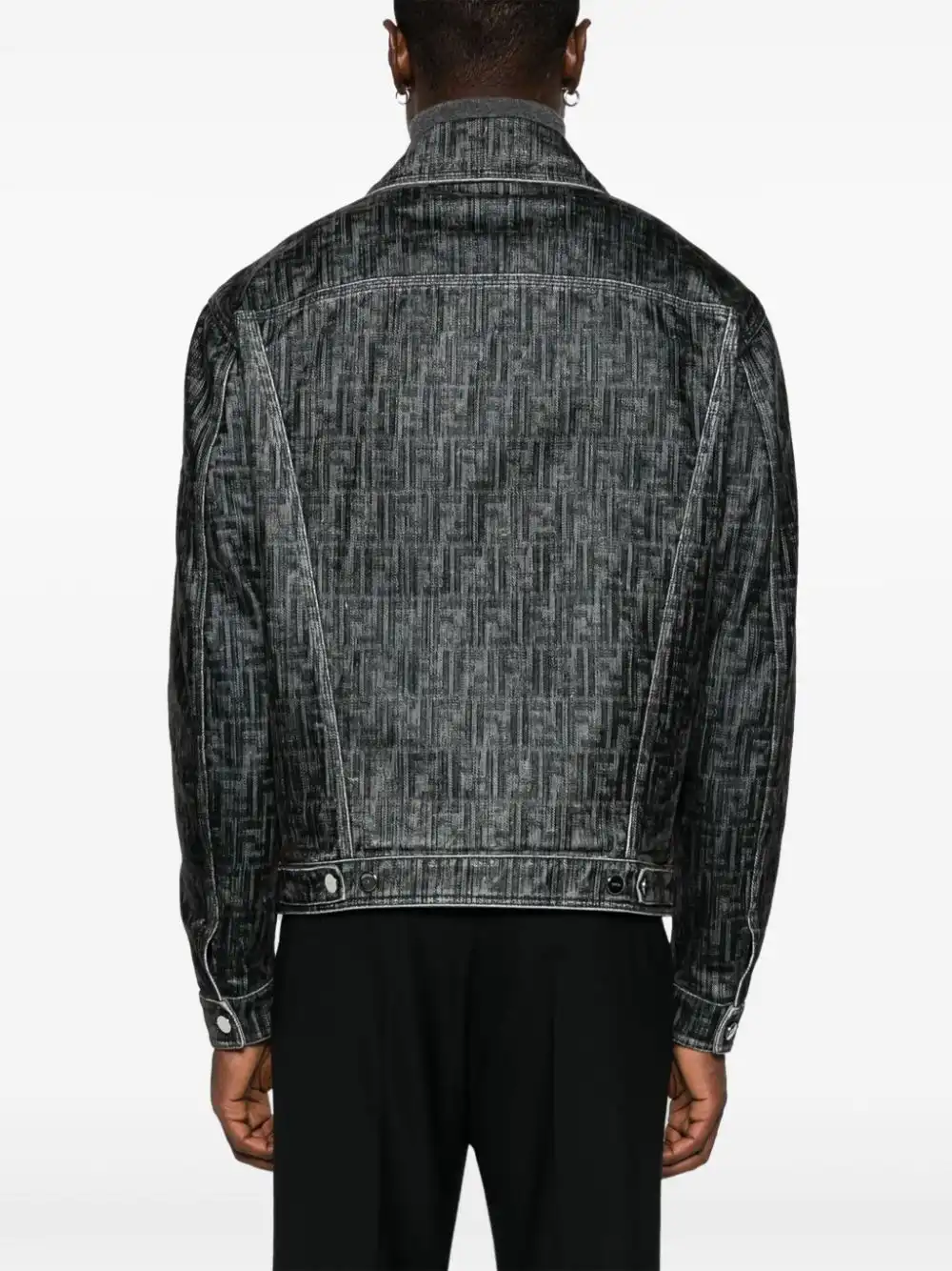 Cheap FENDI FF-motif denim jacket