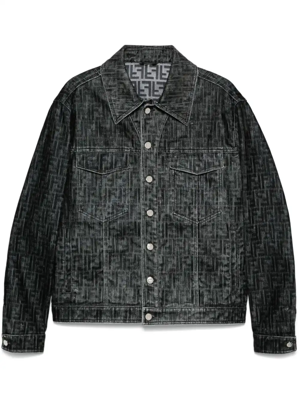 Cheap FENDI FF-motif denim jacket