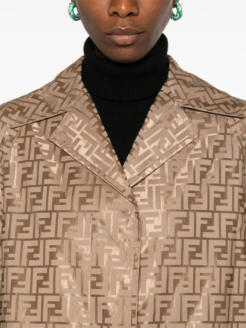 Affordable FENDI FF-printed coat