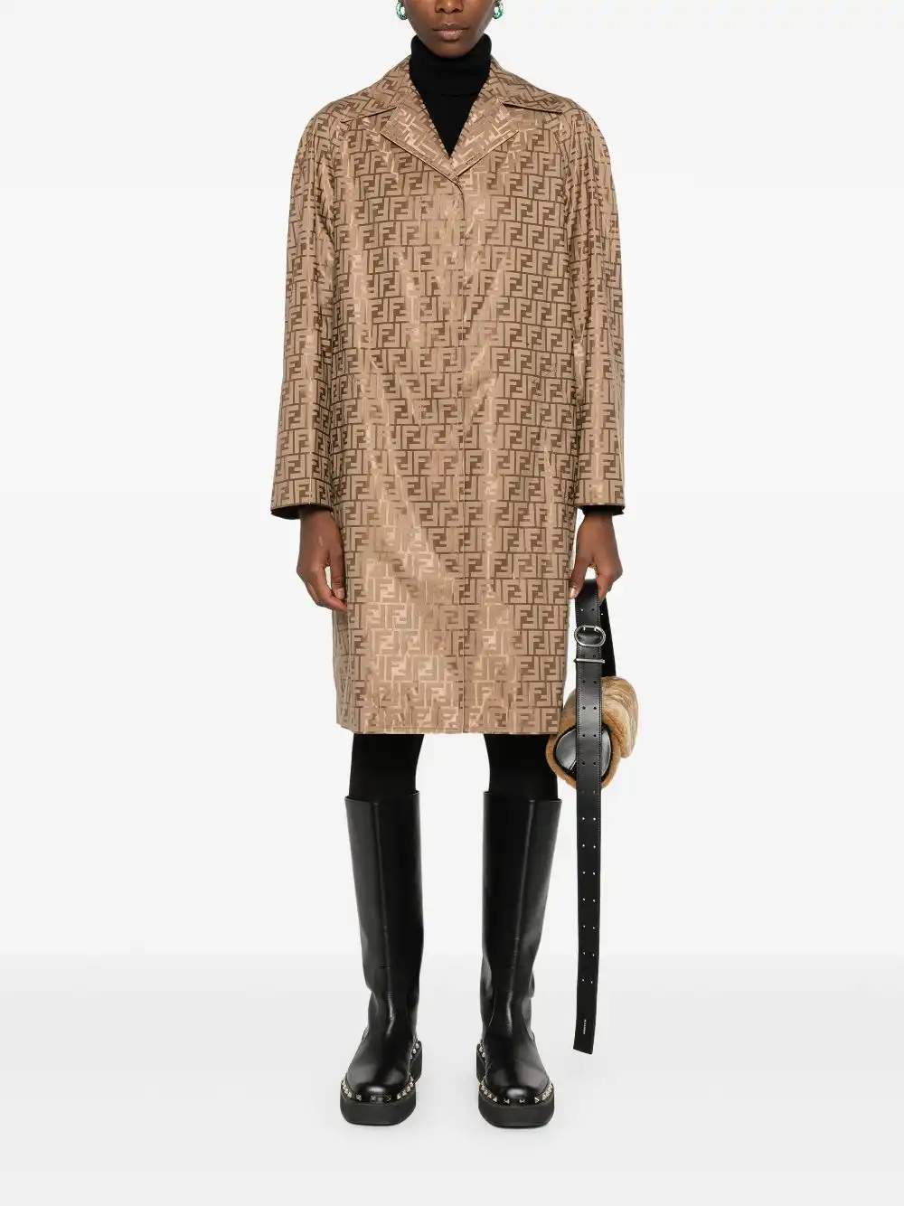 Affordable FENDI FF-printed coat