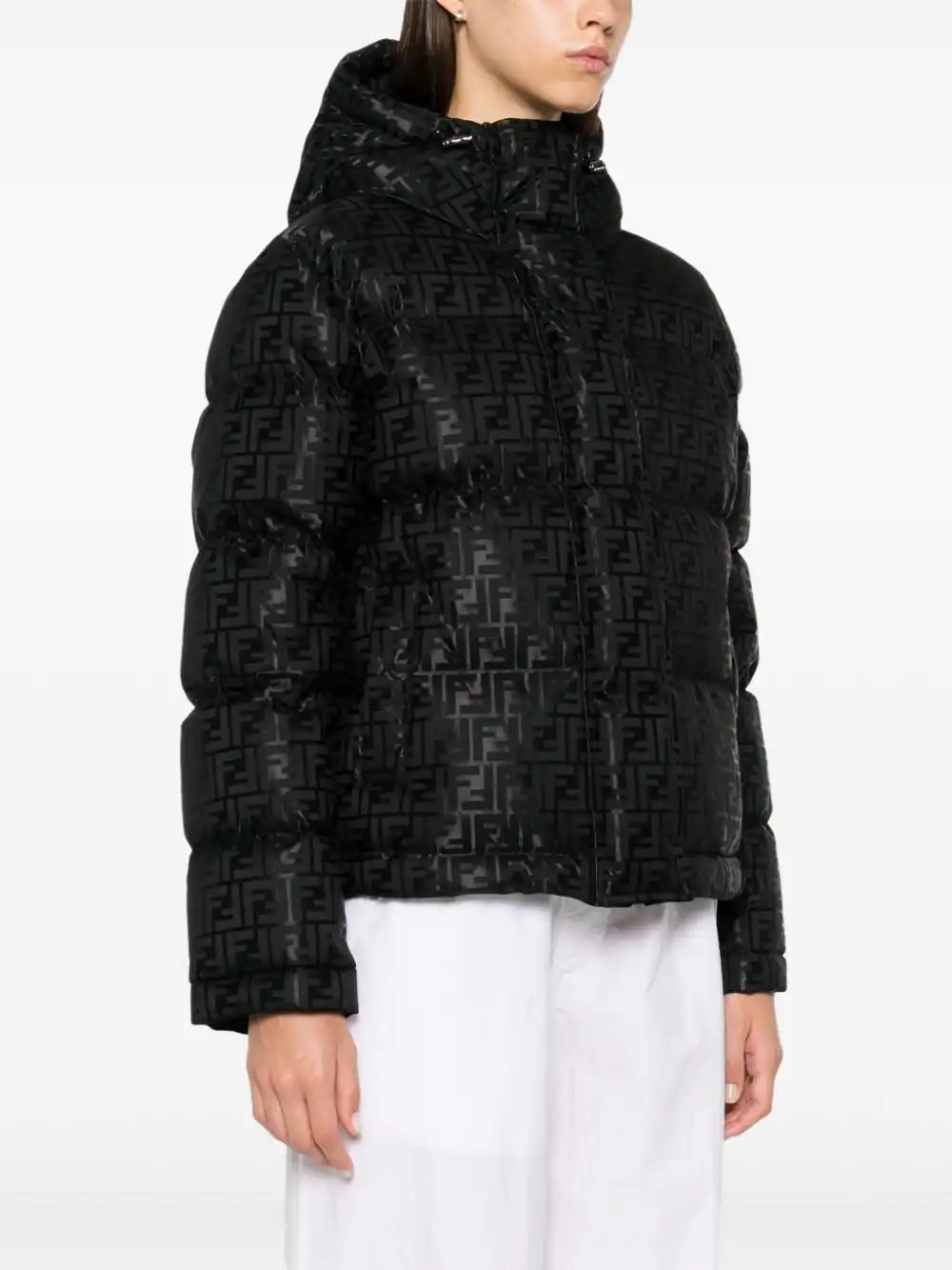 Affordable FENDI FF-pattern puffer jacket