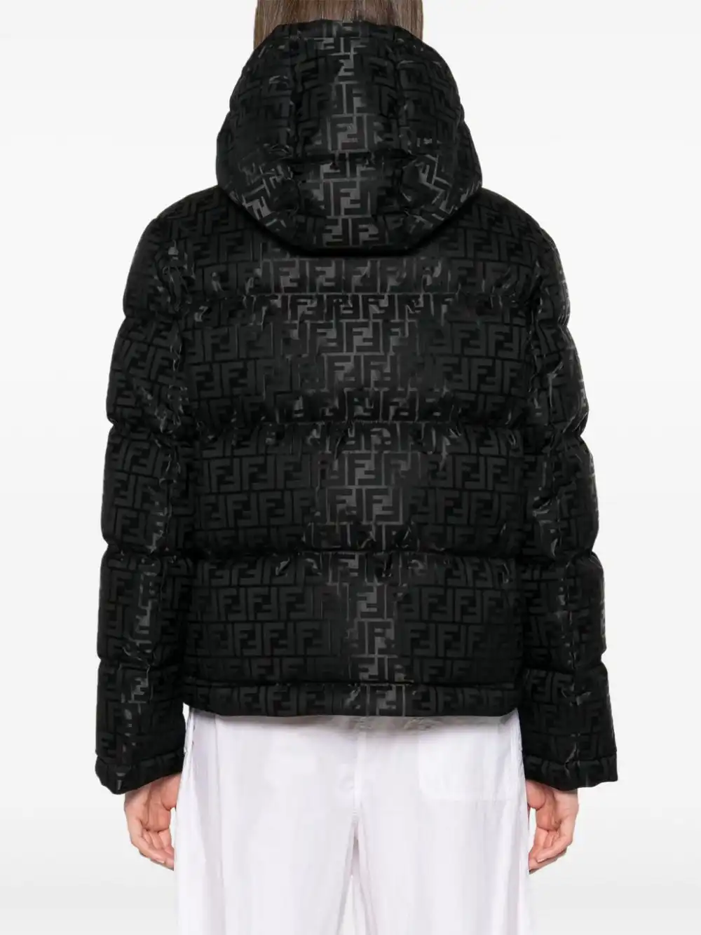 Affordable FENDI FF-pattern puffer jacket