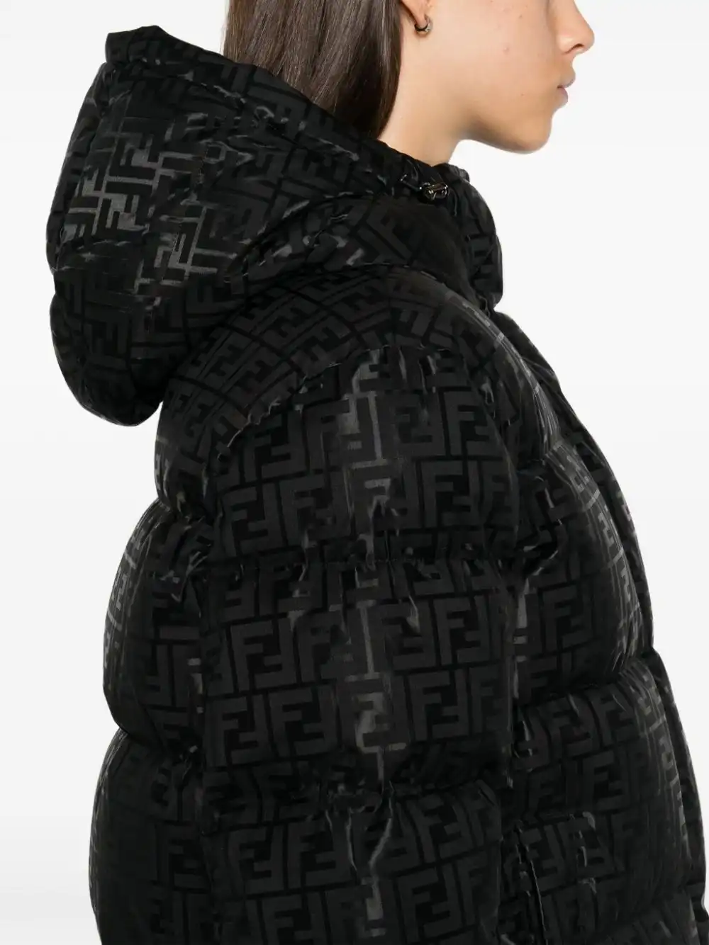 Affordable FENDI FF-pattern puffer jacket