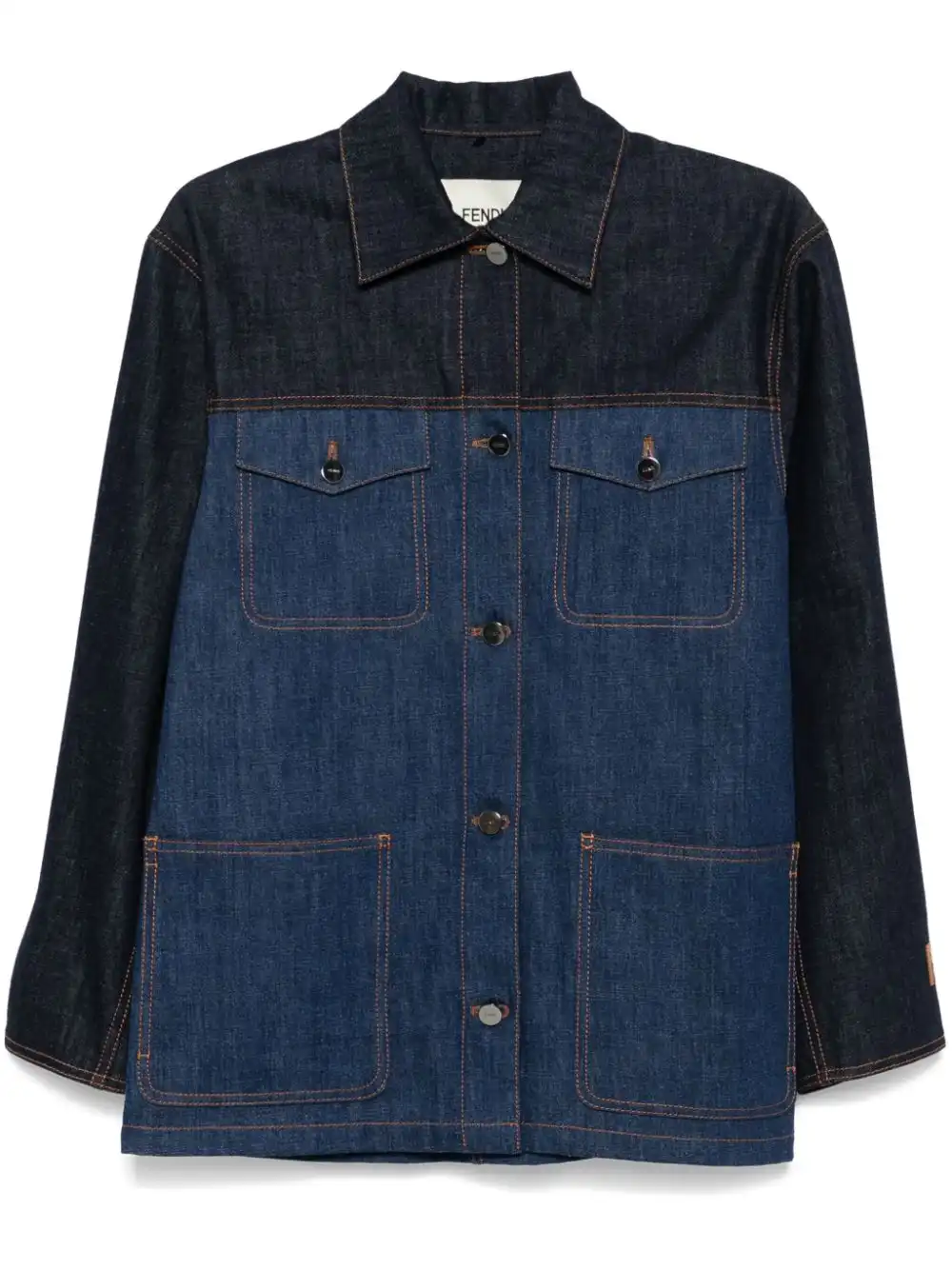 Cheap FENDI two-tone denim jacket