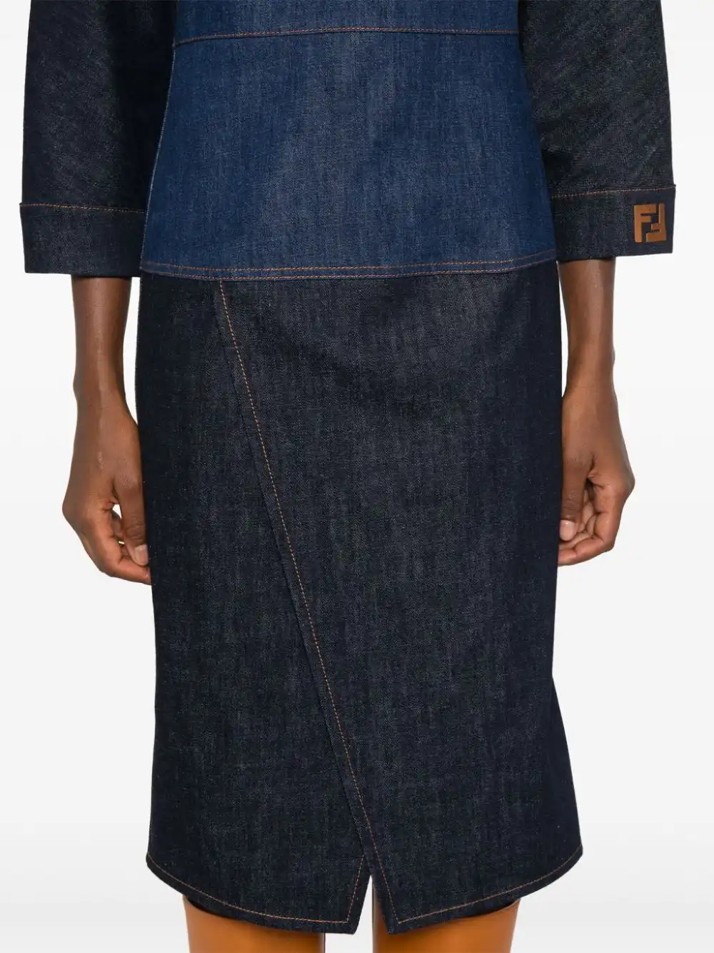 Cheap FENDI denim midi dress