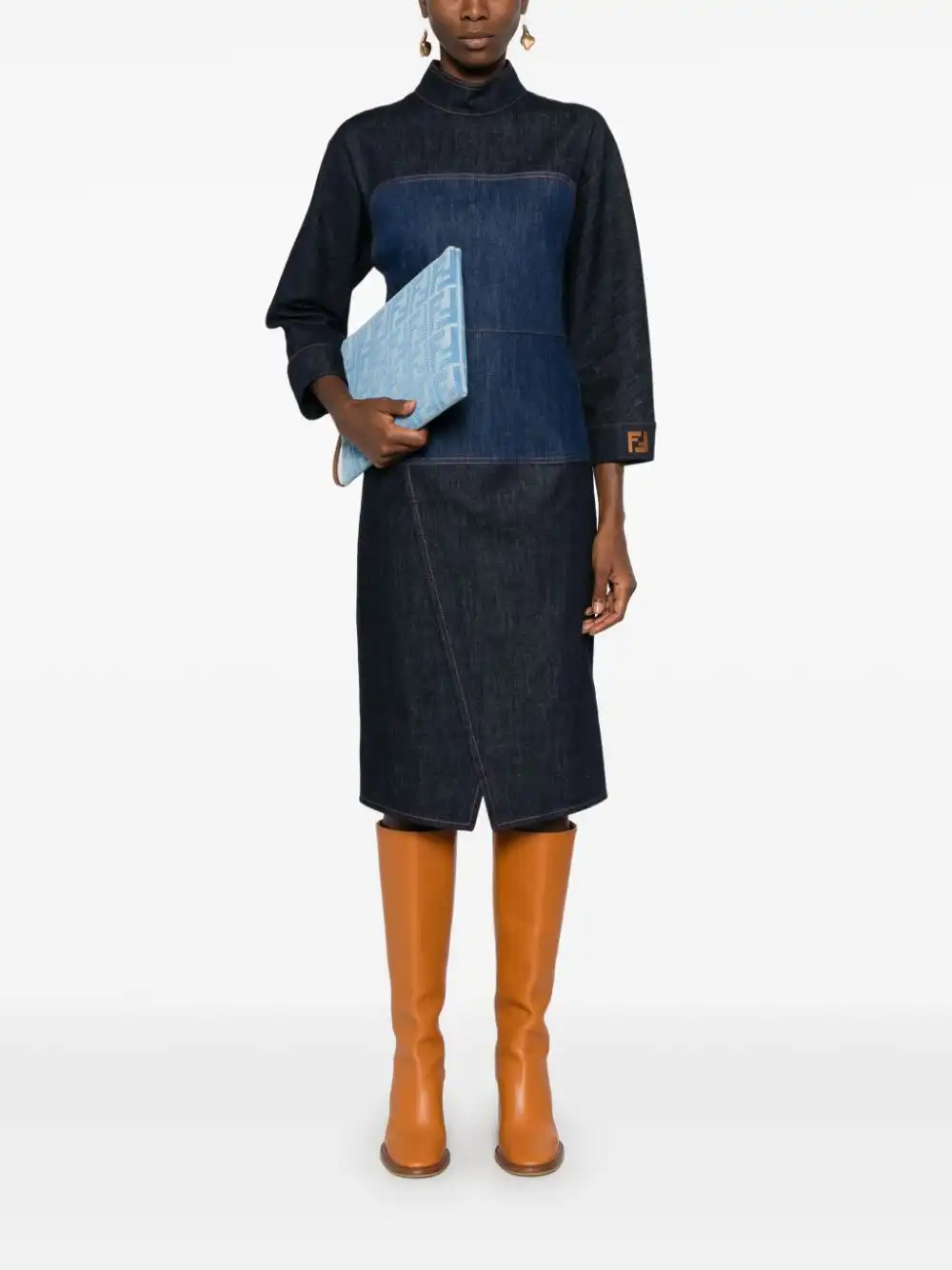 Cheap FENDI denim midi dress