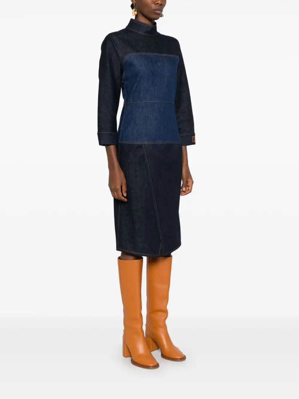 Cheap FENDI denim midi dress