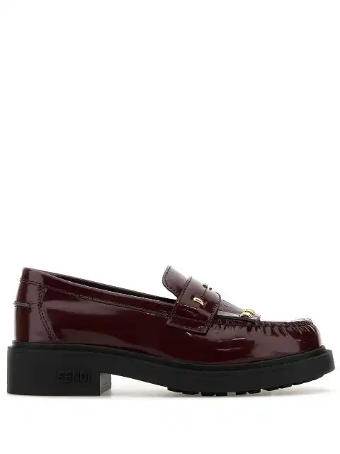 Affordable FENDI Filo leather loafers