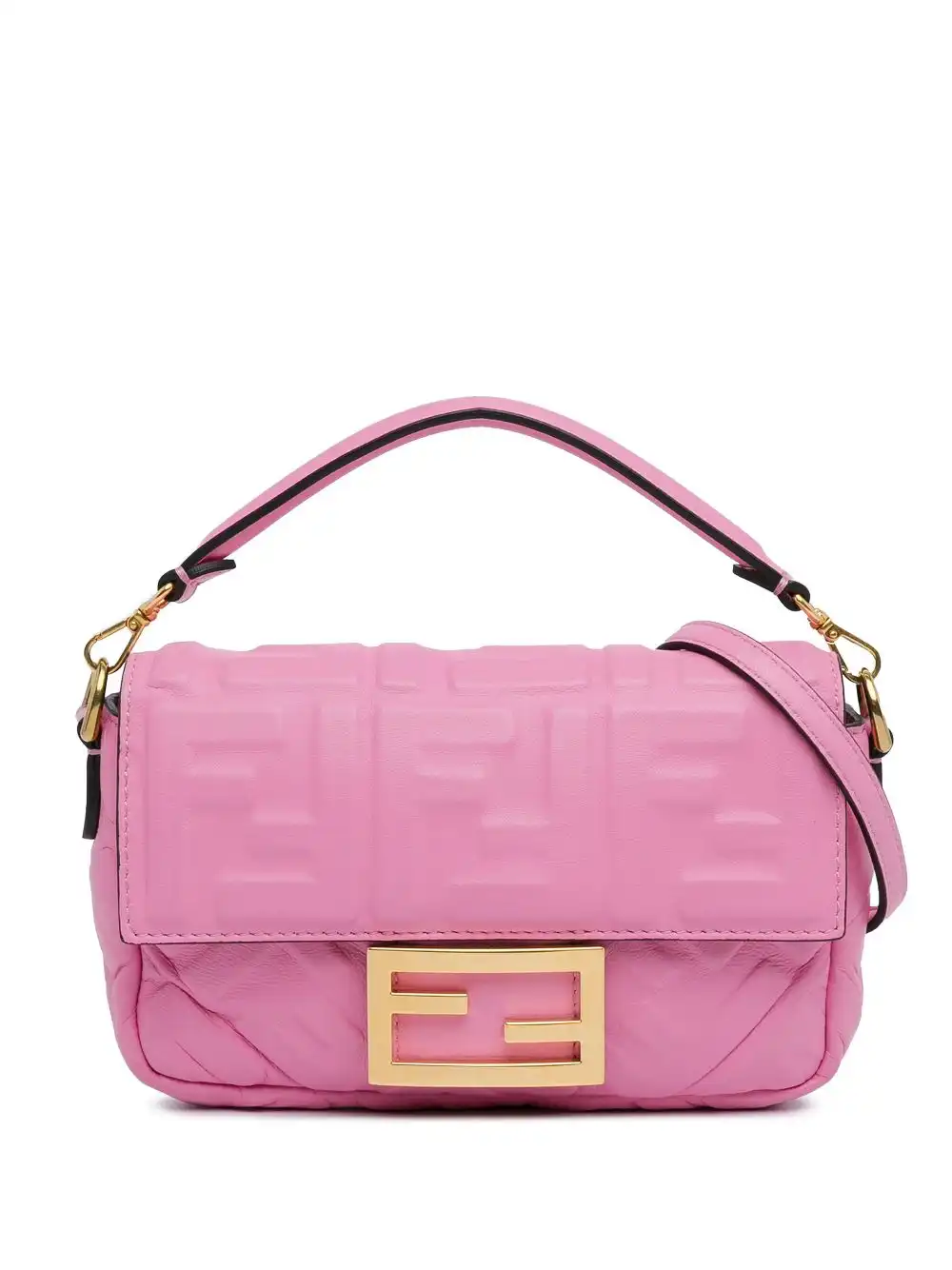 Affordable Fendi 2010-2023 Mini FF Embossed Baguette satchel