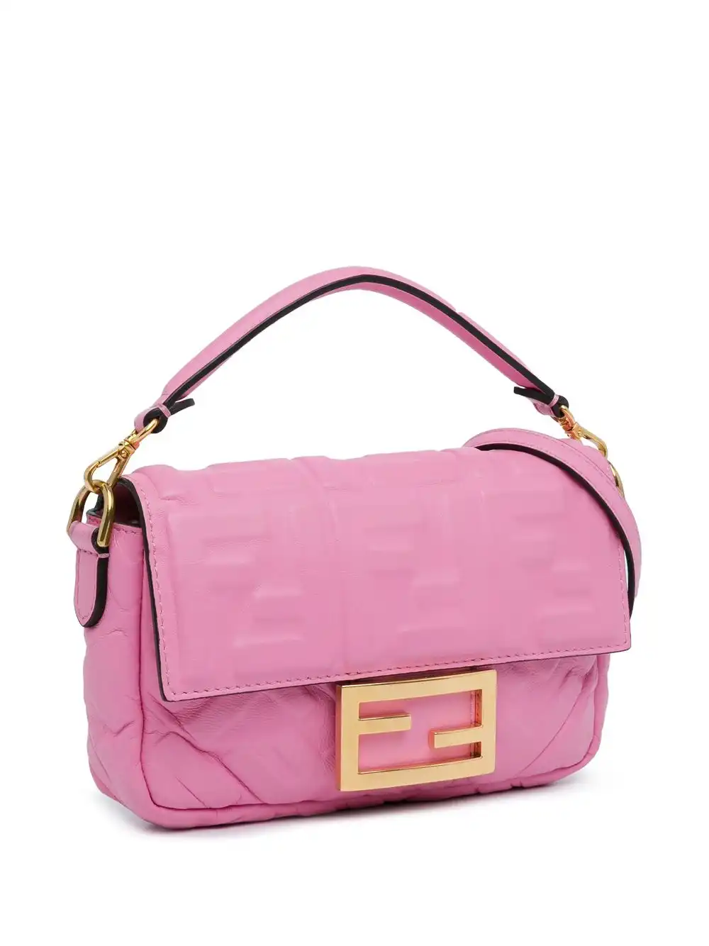 Affordable Fendi 2010-2023 Mini FF Embossed Baguette satchel