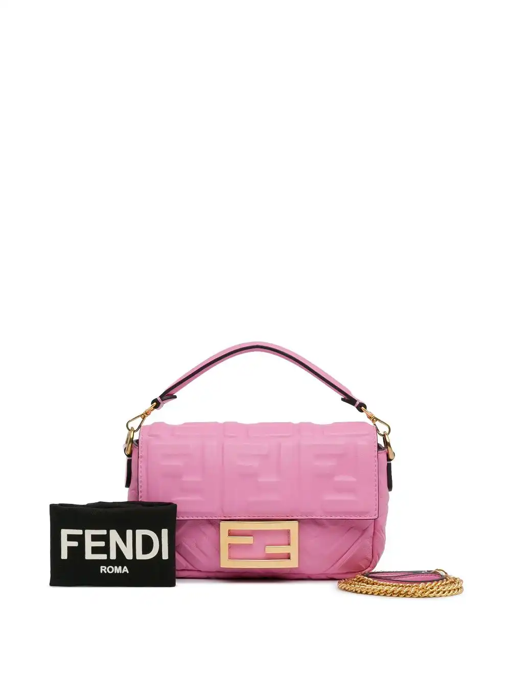 Affordable Fendi 2010-2023 Mini FF Embossed Baguette satchel