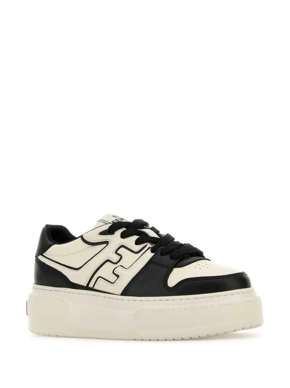 Affordable FENDI Match leather sneakers