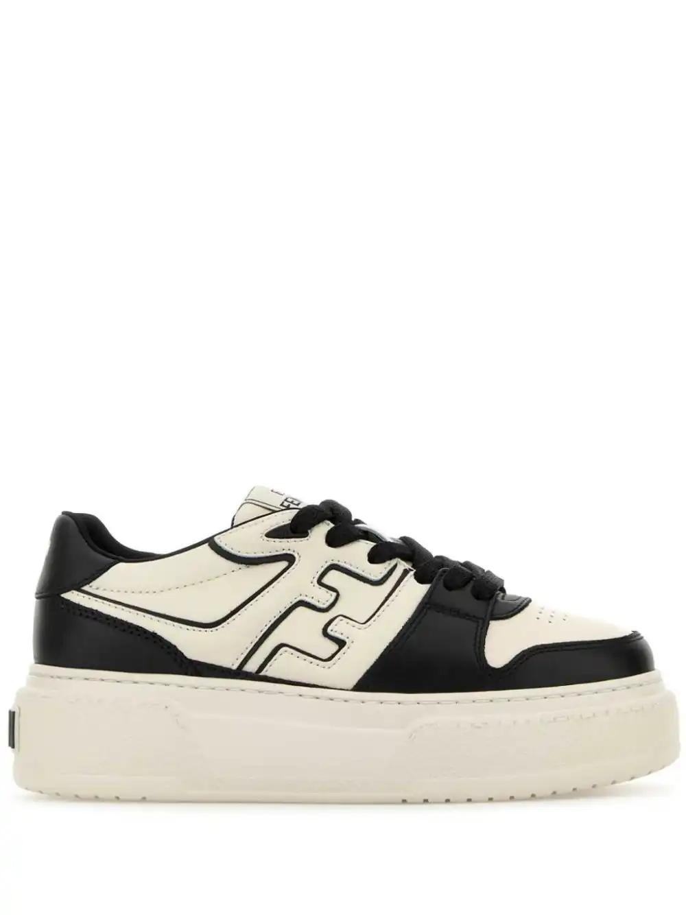 Affordable FENDI Match leather sneakers