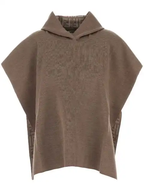 FENDI hooded poncho