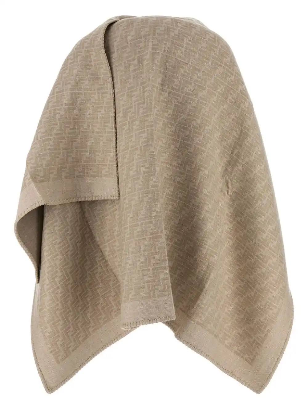 Affordable FENDI FF-motif asymmetric poncho