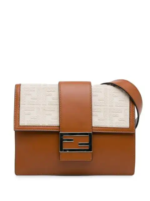 Fendi 2010-2023 FF 1974 Flat uette crossbody bag