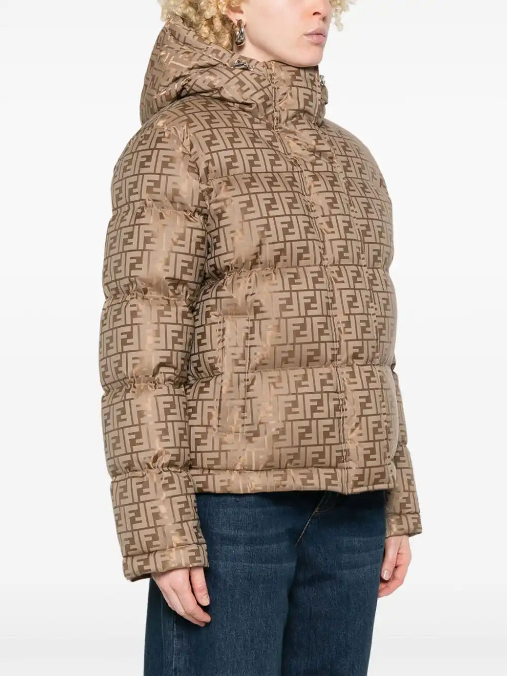 Cheap FENDI FF-logo padded jacket