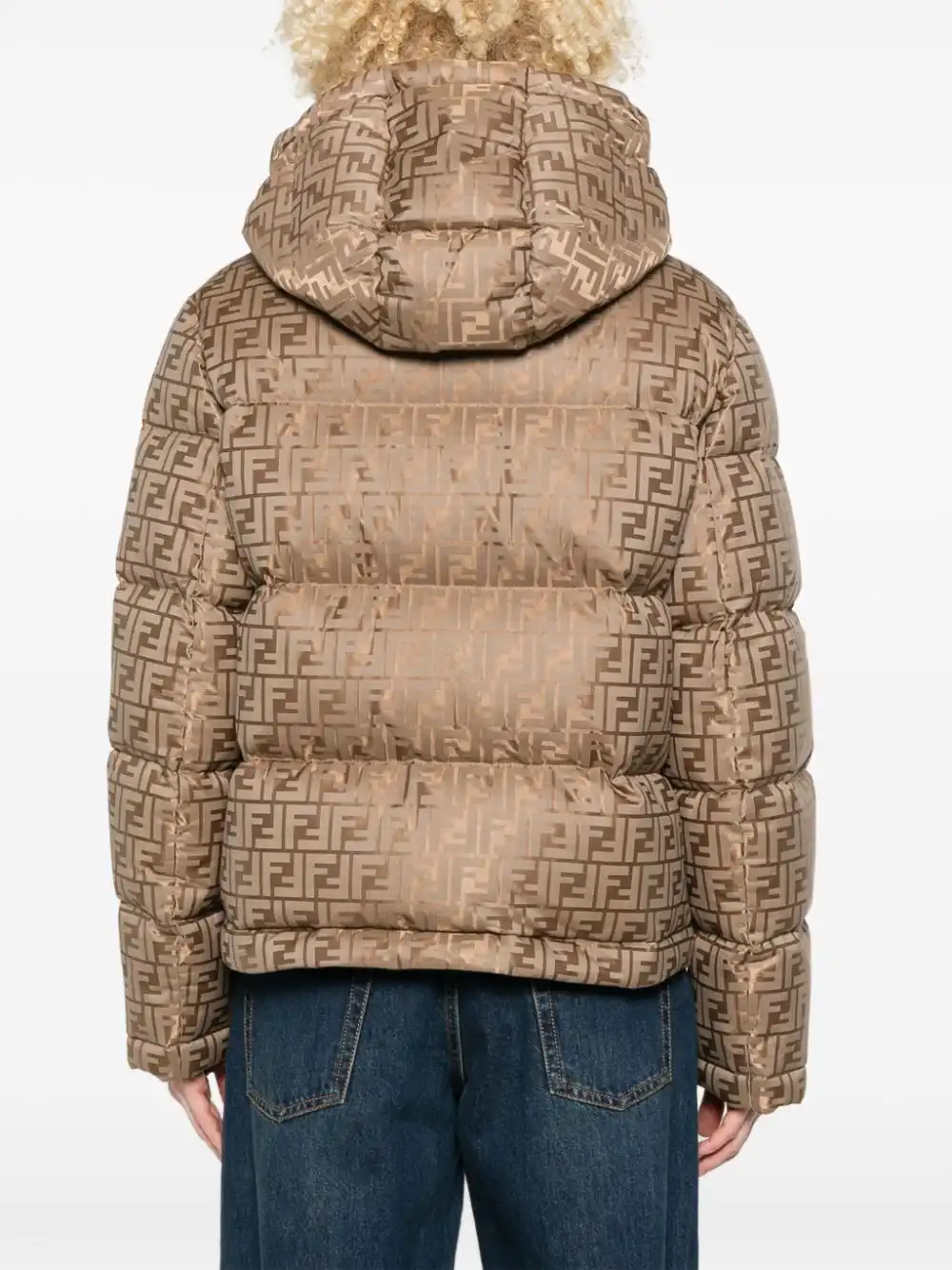 Cheap FENDI FF-logo padded jacket