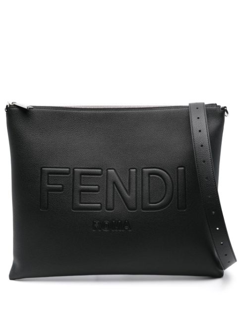 FENDI logo-stitched clutch bag