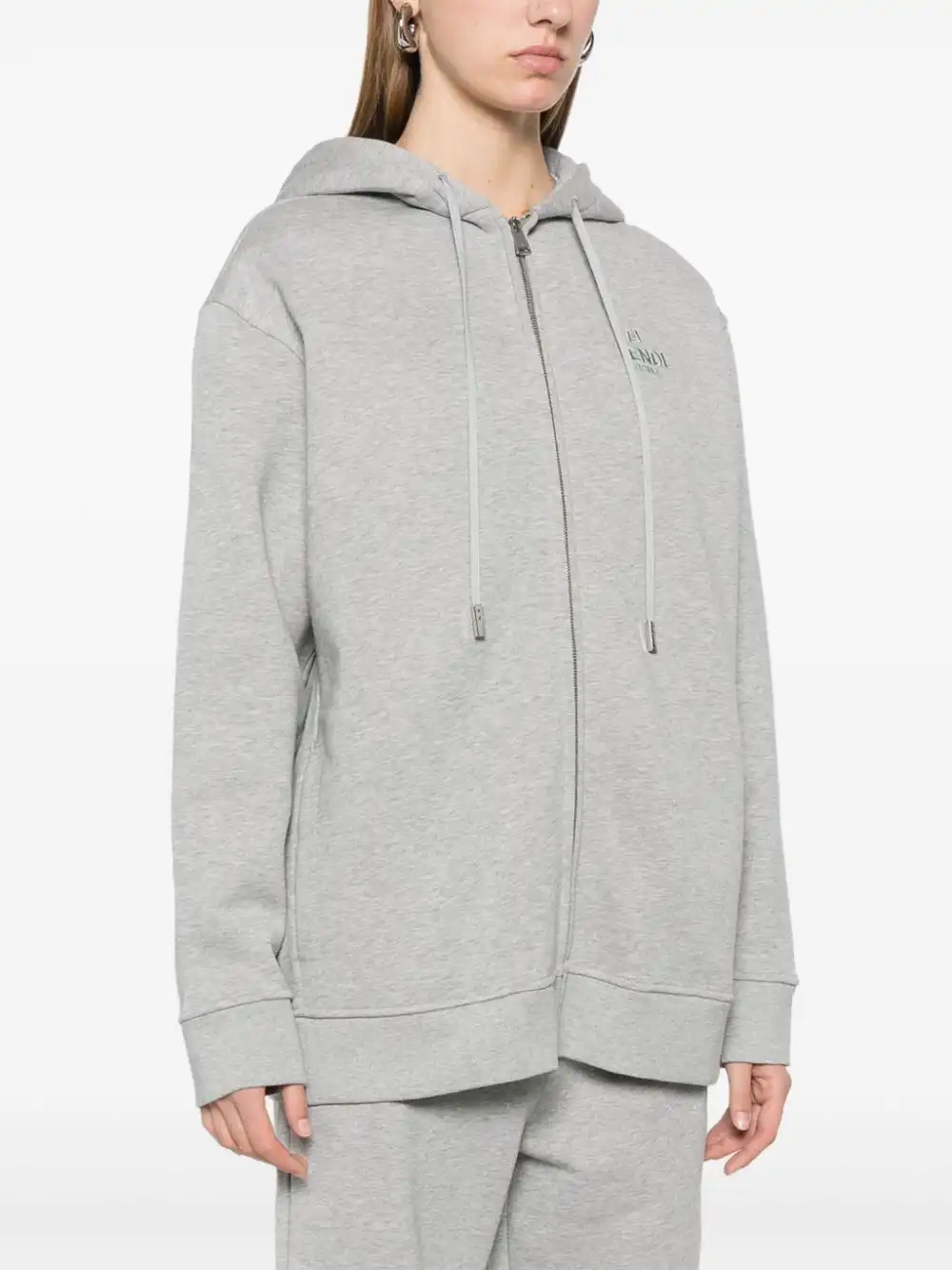 Affordable FENDI logo-embroidered hoodie