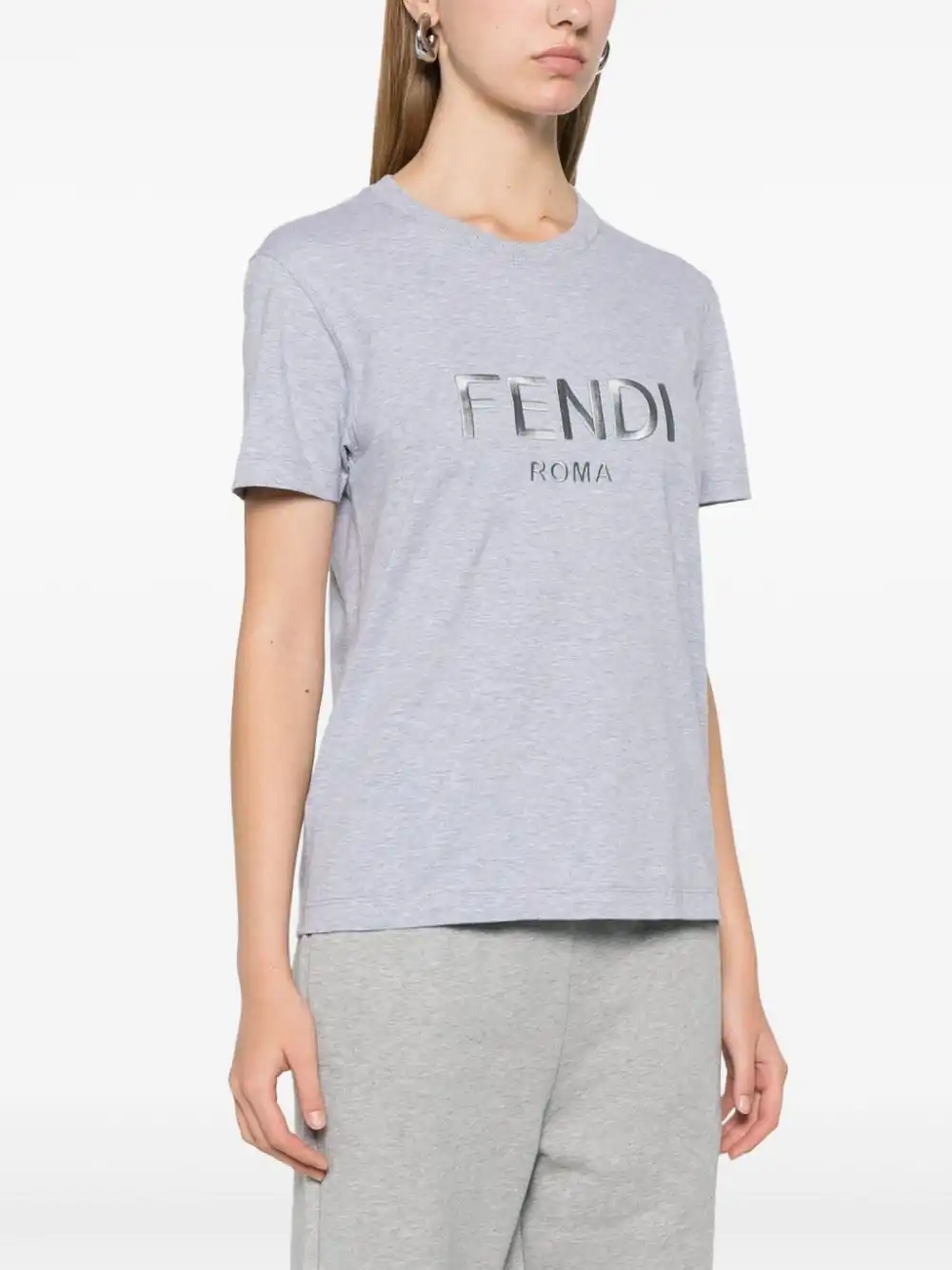 Cheap FENDI logo-embroidered T-shirt