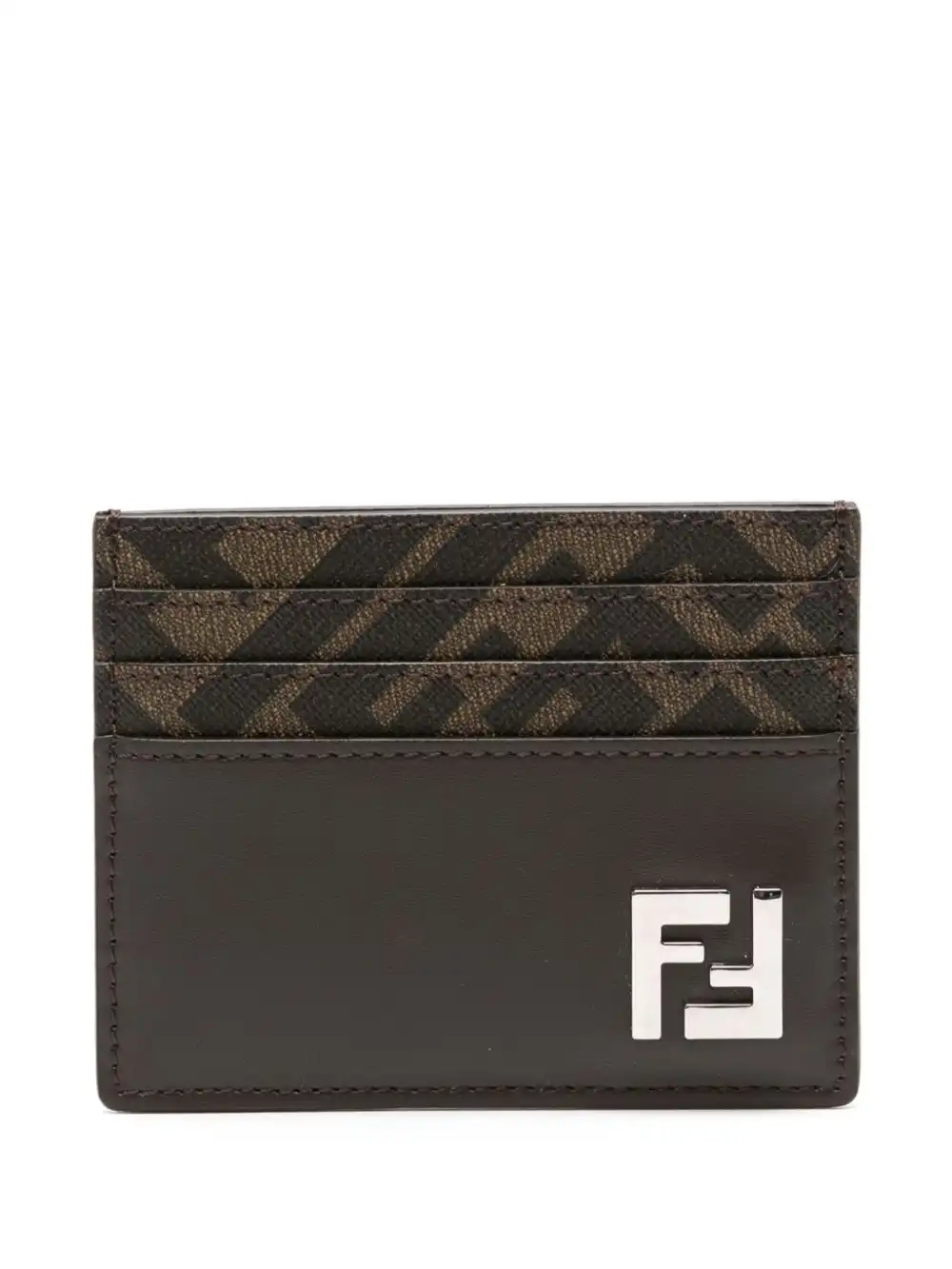 Affordable FENDI FF-plaque card holder