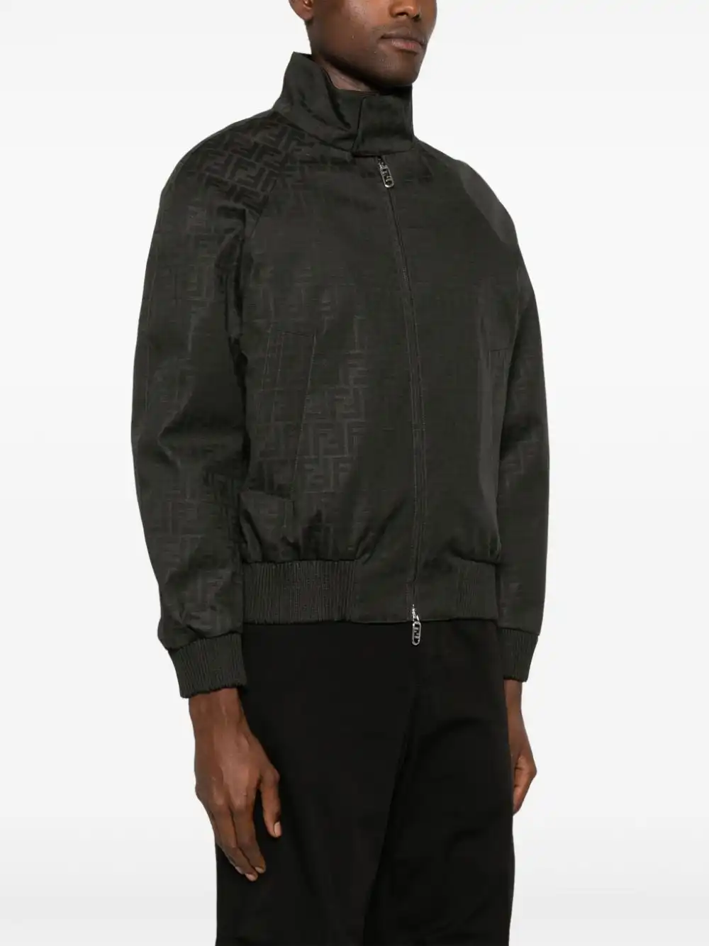 Cheap FENDI FF-jacquard bomber jacket