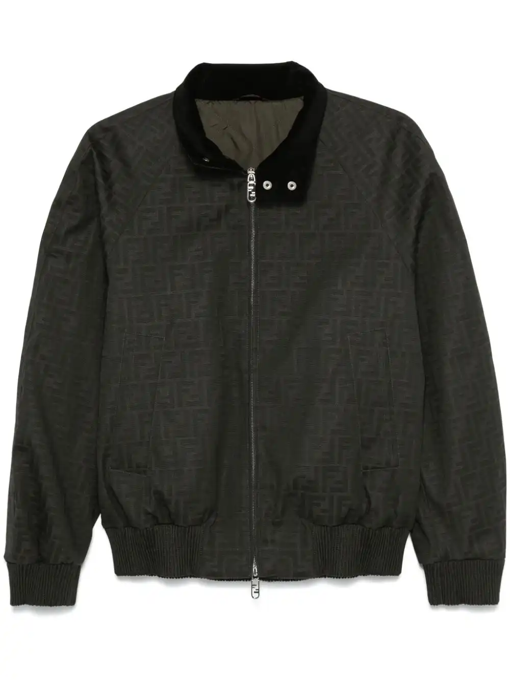 Cheap FENDI FF-jacquard bomber jacket