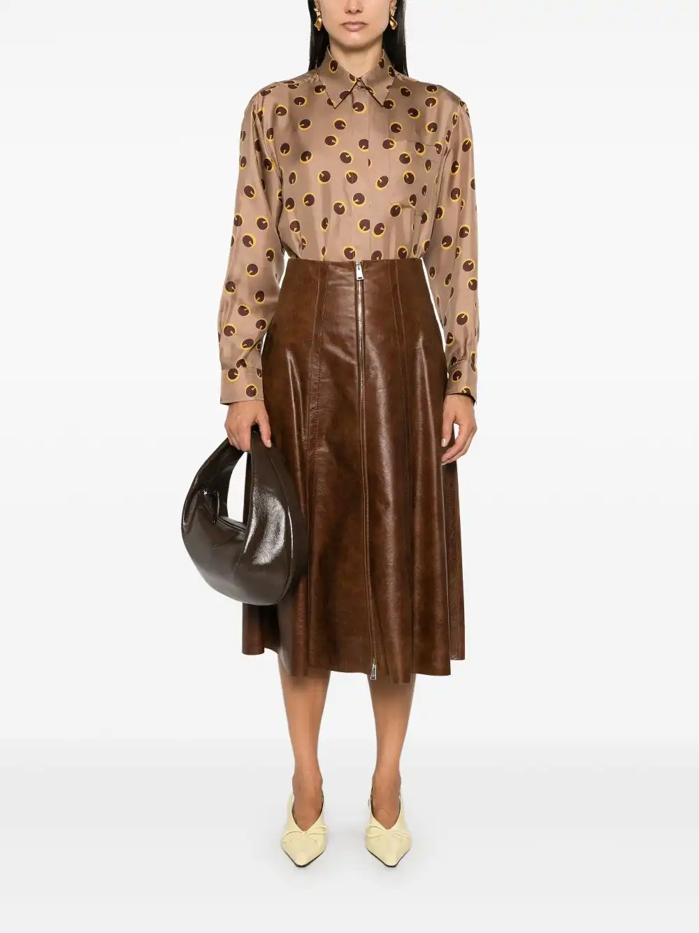 Affordable FENDI A-line midi skirt